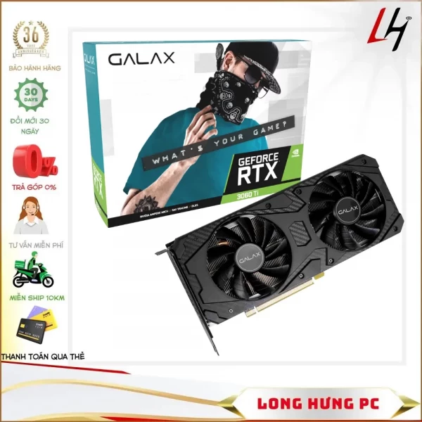 VGA GALAX GeForce RTX™ 3060 Ti (1-Click OC) (8GB GDDR6, 256-bit, HDMI +DP, 1x8-pin)