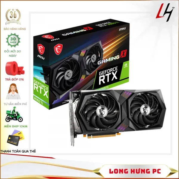 VGA MSI RTX 3060 Ti GAMING X (8GB GDDR6, 256-bit, HDMI +DP, 8-pin x 1 + 6-pin x 1)