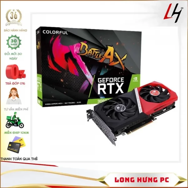 VGA Colorful GeForce RTX 3060 Ti NB DUO V2 8GB LHR-V (8GB GDDR6, 256-bit, HDMI +DP, 1x8-pin)