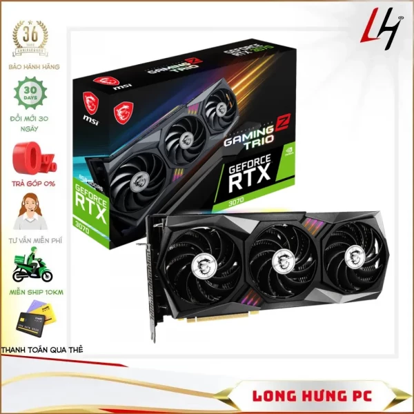 VGA MSI RTX 3070 GAMING Z TRIO 8G (8GB GDDR6, 256-bit, HDMI +DP, 2x8-pin)