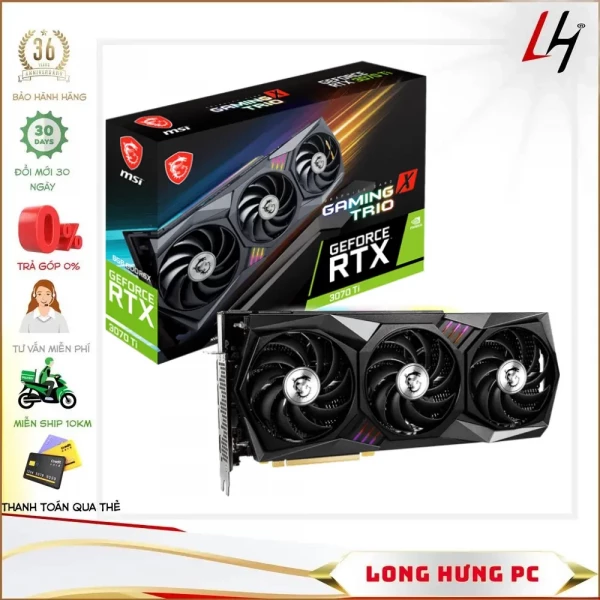 VGA MSI RTX 3070 Ti GAMING X TRIO 8G (8GB GDDR6X, 256-bit, HDMI +DP, 2x8-pin)