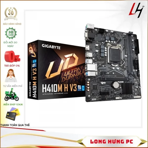 Main Gigabyte H410M-H V3 (Intel H510, Socket 1200, m-ATX, 2 khe Ram DDR4)