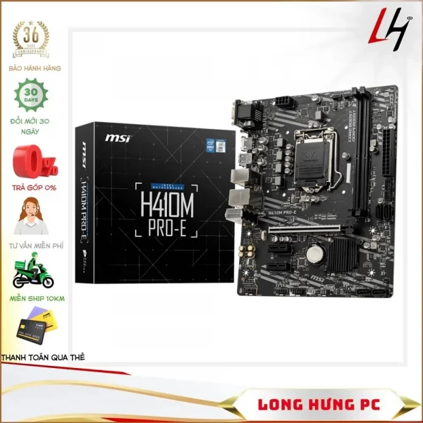 Main MSI H410M PRO-E (Intel H410, Socket 1200, m-ATX, 2 khe Ram DDR4)