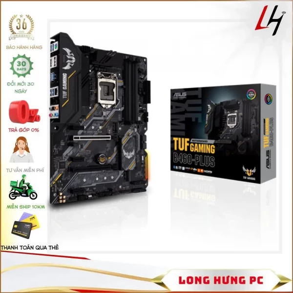 Main ASUS TUF GAMING B460-PLUS (Intel B460, Socket 1200, ATX, 4 khe Ram DDR4)