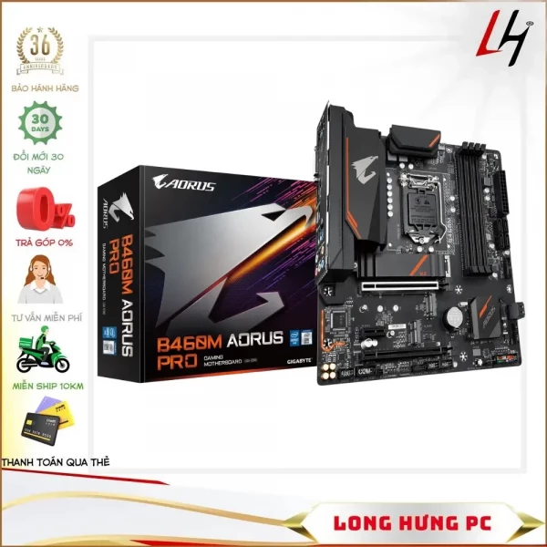 Main Gigabyte B460M AORUS PRO (Intel B460, Socket 1200, m-ATX, 4 khe RAM DDR4)